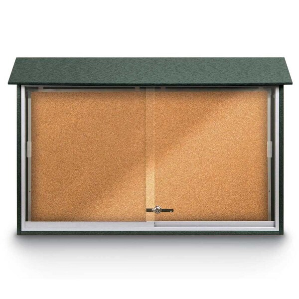Outdoor Enclosed Combo Board, 72"x36", Bronze Frame/Burgundy & Pearl